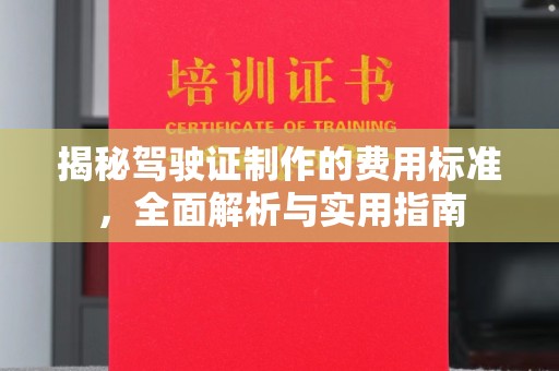 定边揭秘驾驶证制作的费用标准，全面解析与实用指南