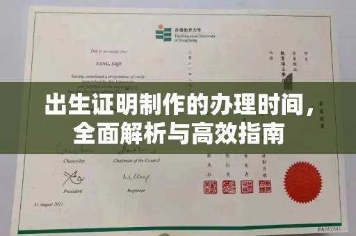 定边出生证明制作的办理时间，全面解析与高效指南