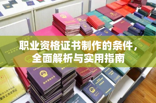 定边职业资格证书制作的条件，全面解析与实用指南